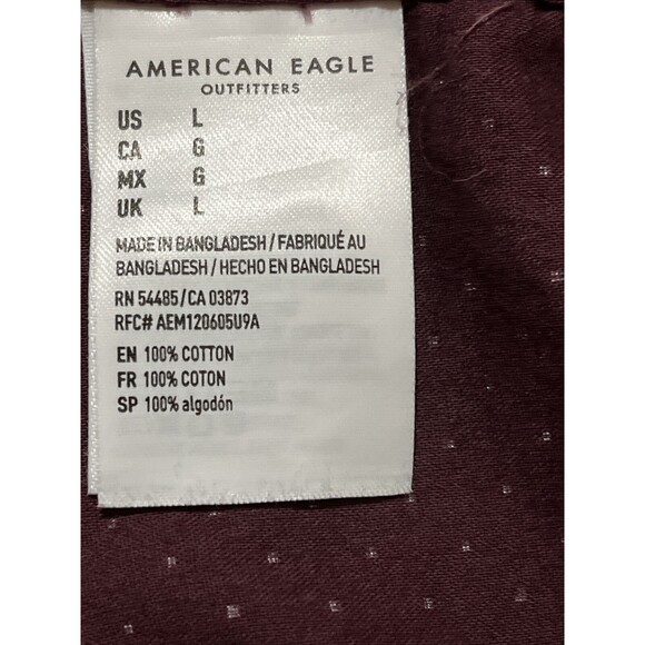 Men's Burgundy Polka Dot Shirt - Picture 4 of 4